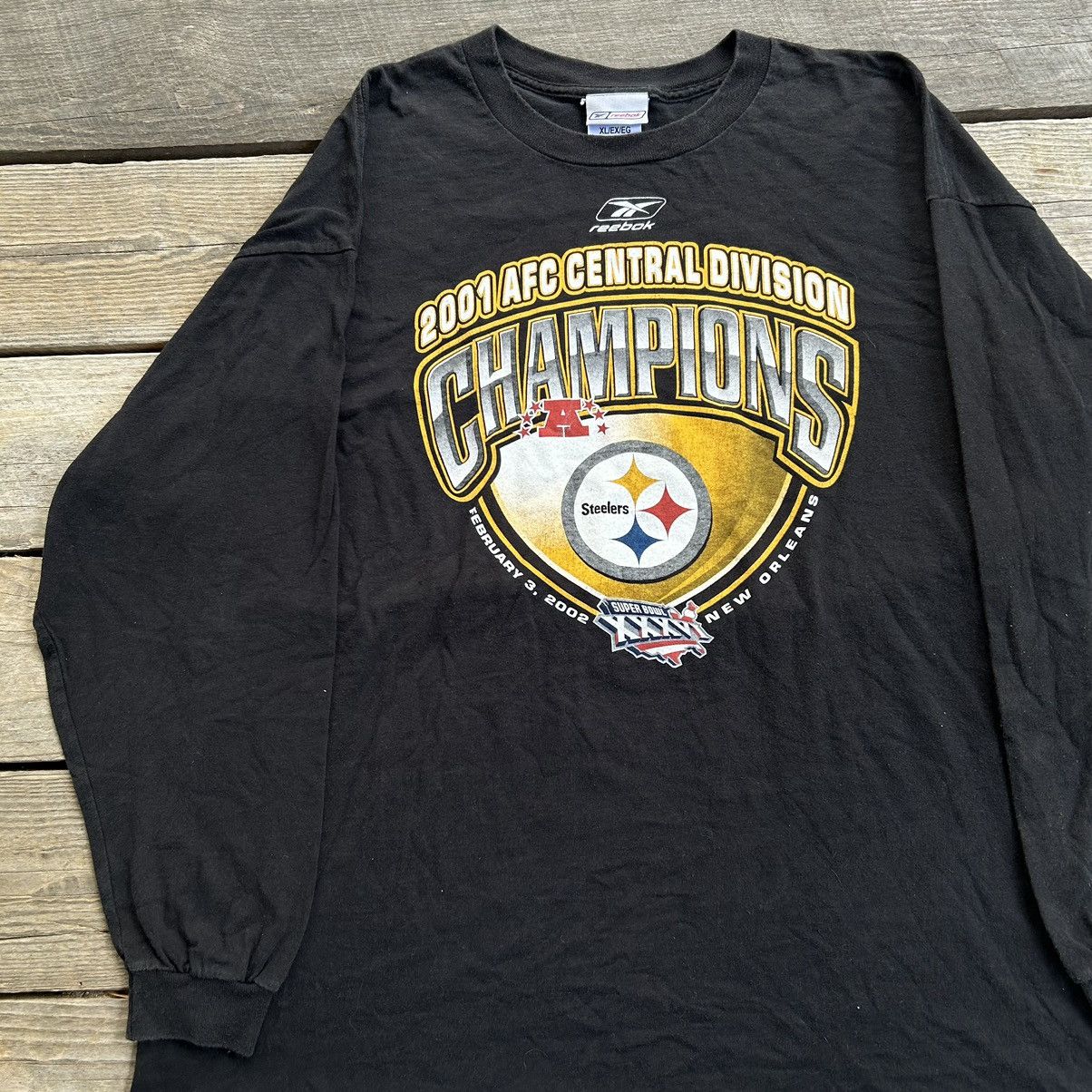 NFL × Vintage Vintage Pittsburg Steelers AFC Champs Long Sleeve T Shirt Size US XL / EU 56 / 4 - 1 Thumbnail