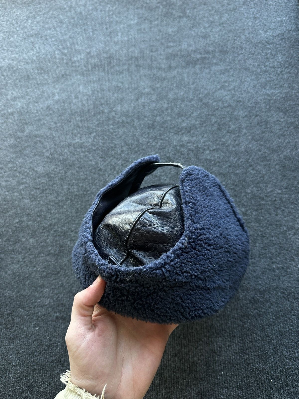 Vintage 🚨Y2K HYPE LEATHER FUZZY AVIATOR USHANKA HAT bubble Size ONE SIZE - 11 Thumbnail