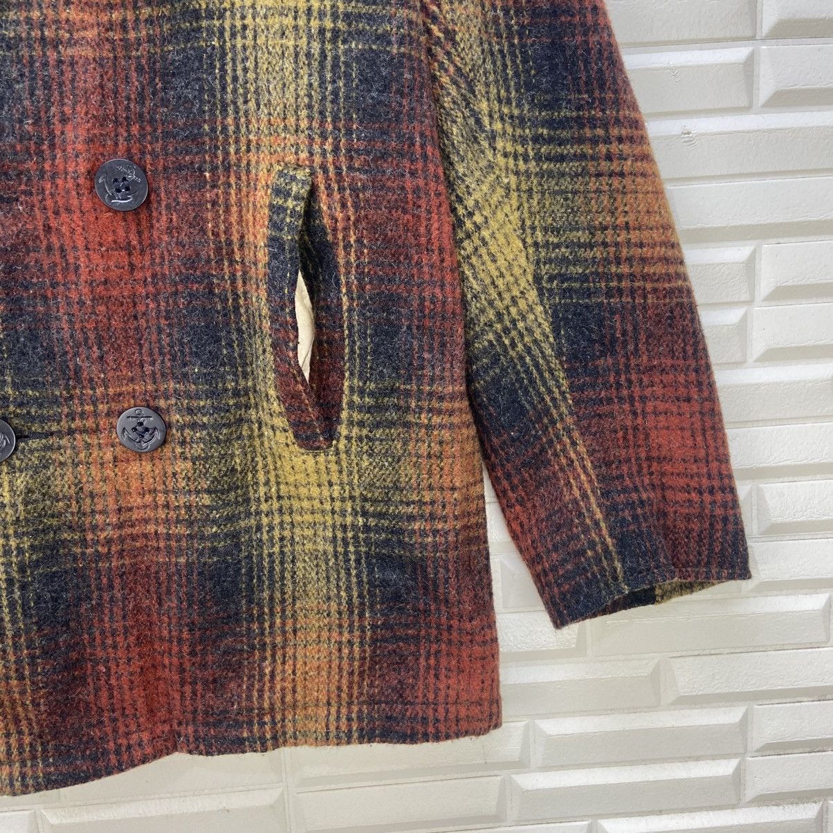 I. Spiewak And Sons I. Spiewak Golden Fleece Checkered Tartan Wool Pea Coat Size US M / EU 48-50 / 2 - 5 Thumbnail