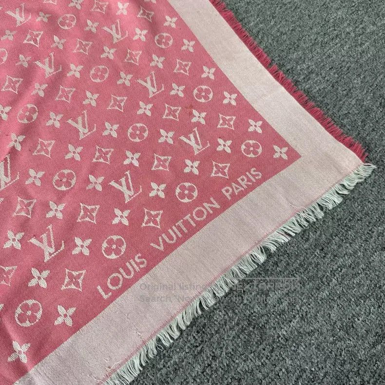 Louis Vuitton Louis Vuitton Pink and White Monogram Old Flower Fringed S Size ONE SIZE - 2 Thumbnail