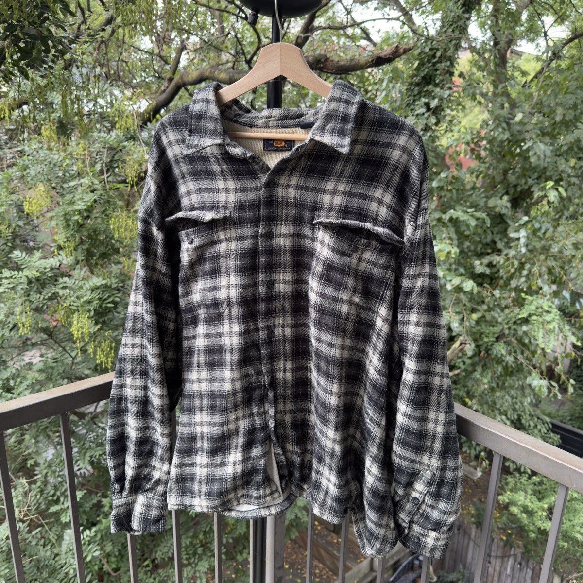 Vintage Thrashed Faded Thermal Flannel Jacket ERD Grunge Chrome Size US XXL / EU 58 / 5 - 1 Thumbnail