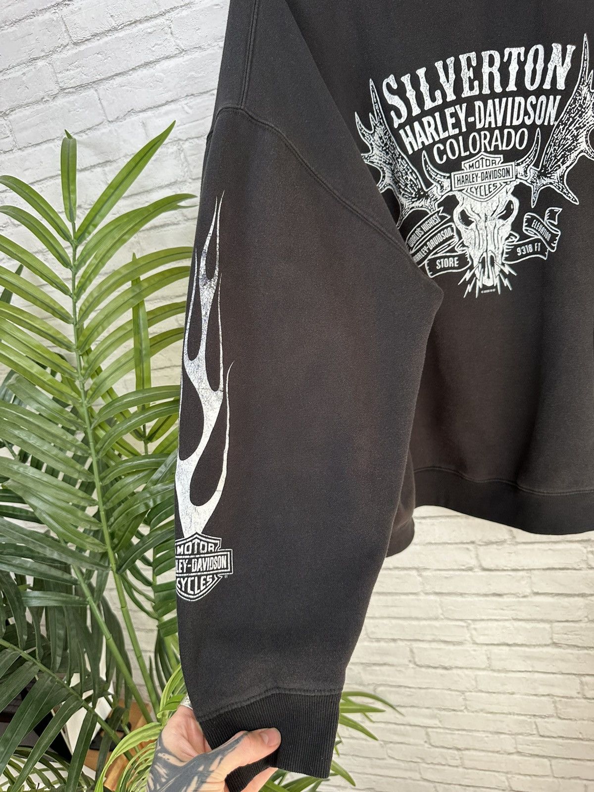 Harley Davidson (3XL) SICK FLAMES FADED Black Harley Davidson Hoodie Size US XXL / EU 58 / 5 - 11 Thumbnail