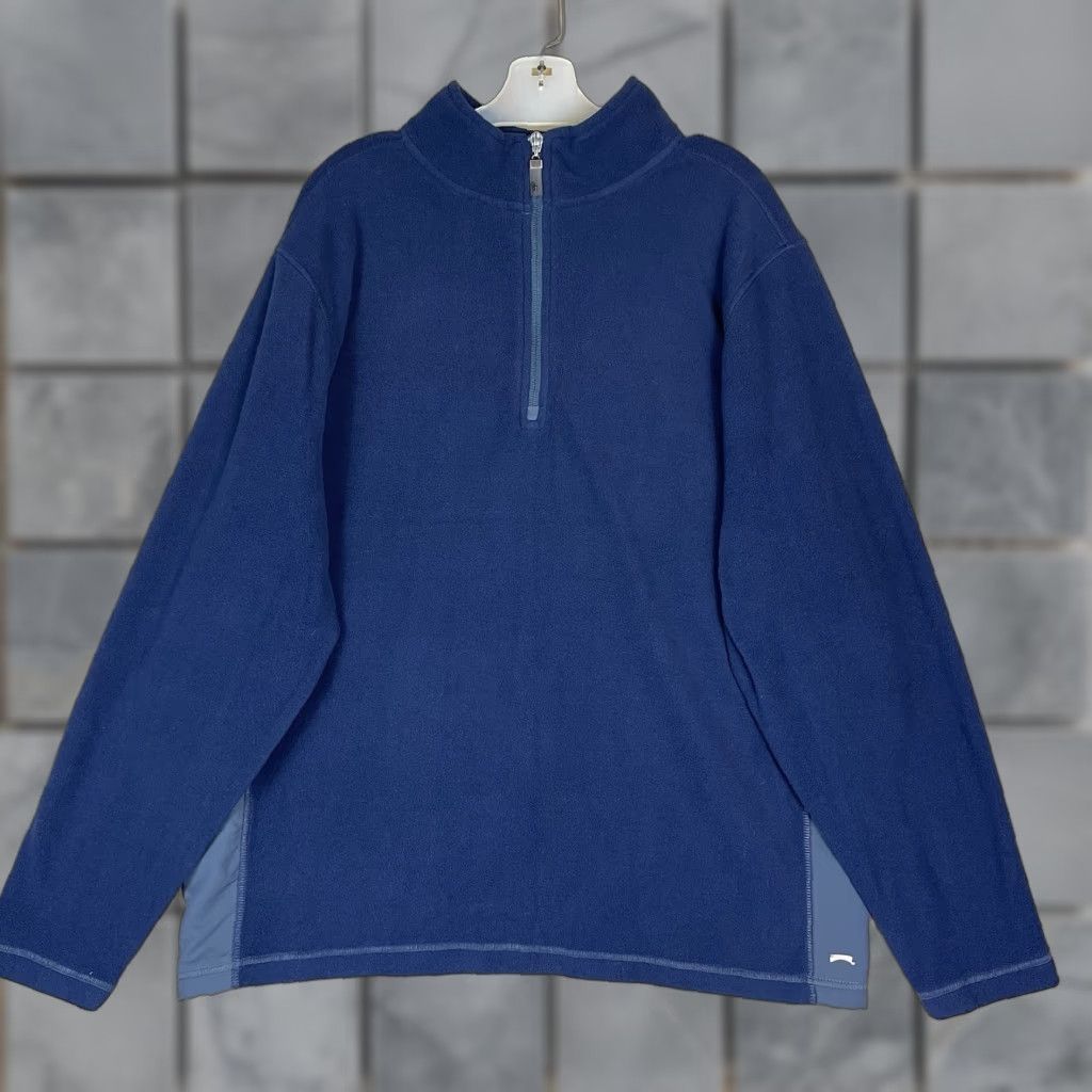 Alo ALO Yoga Pullover Mens 2XL Blue CoolFit 1/4 Zip Fleece Long Sleeve Regular Fit Sweatshirt - Men - Mock Neck - Zip - Logo - 2020s - Outdoor - Sports Size US XXL / EU 58 / 5 - 1 Thumbnail