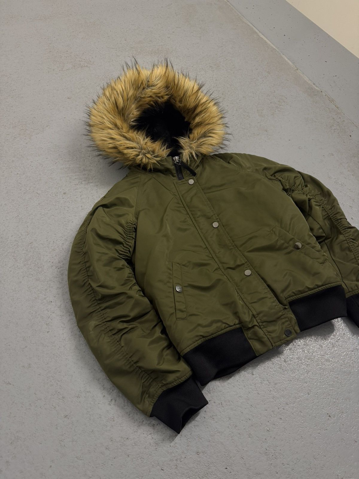 Other Y2K Fur Nylon Bomber Jacket Size XS / US 0-2 / IT 36-38 - 3 Thumbnail