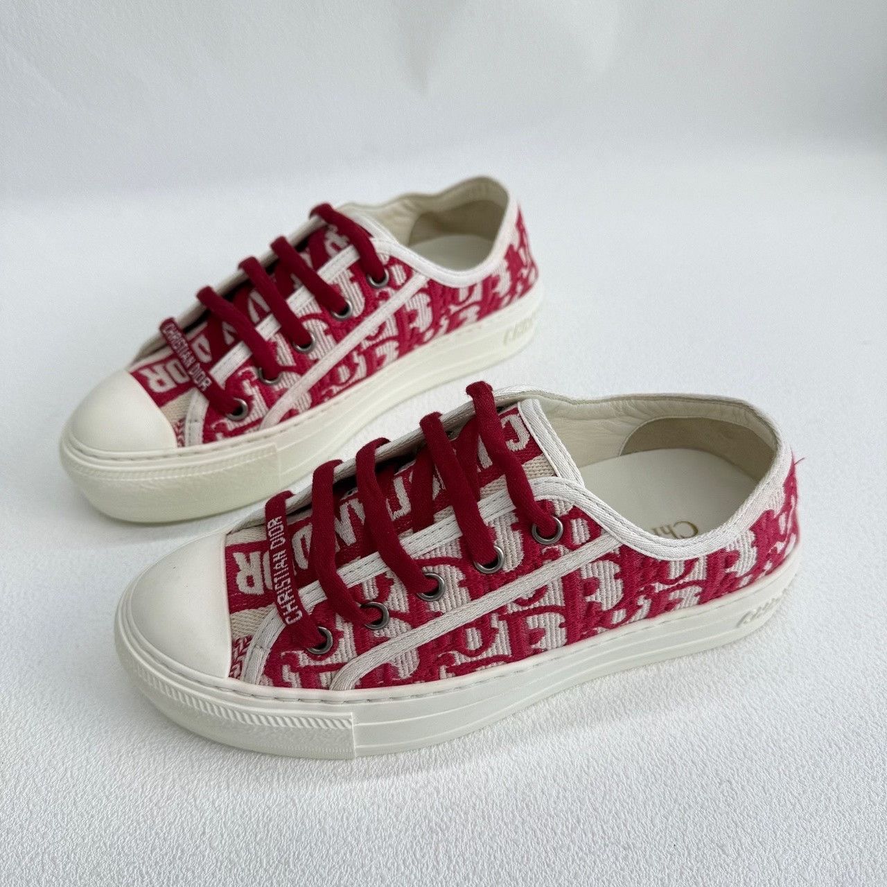 Dior Dior Red Lowtop Sneakers us_4 Women Size US 4 / IT 34 - 1 Thumbnail