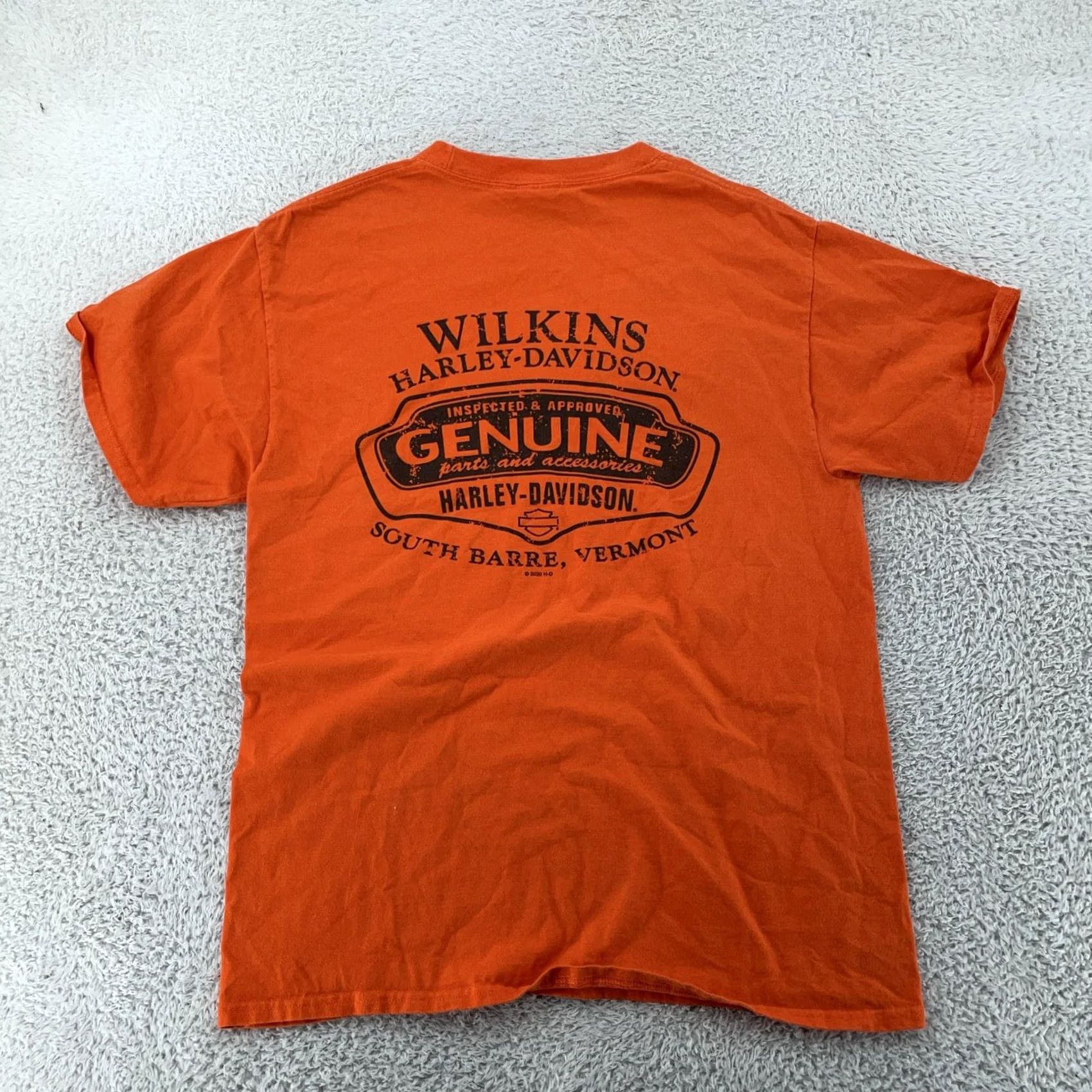 Harley Davidson Harley-Davidson Shirt Medium Orange Graphic Print Short Sleeve Crew Neck Biker Skull Men M Size US M / EU 48-50 / 2 - 5 Thumbnail