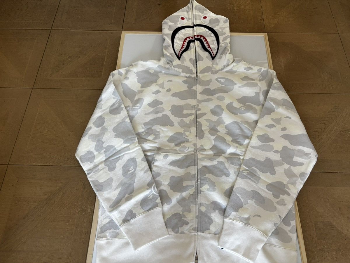 Ape bape city camo shark full zip hoodie glow in the dark XL