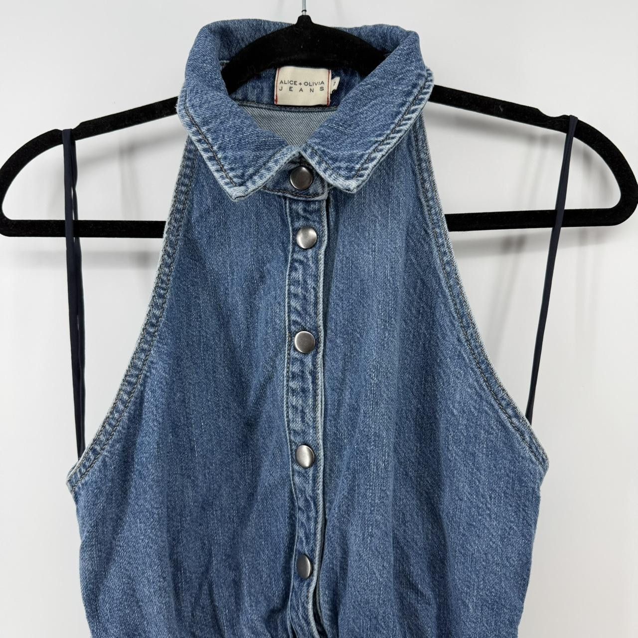 Alice + Olivia Alice + Olivia Jeans denim snap dress Size 2 Size XS / US 0-2 / IT 36-38 - 2 Thumbnail