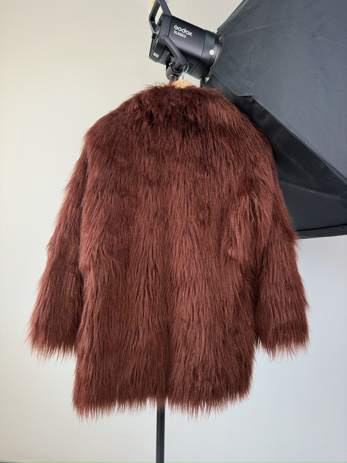 HYPE Varsity Mohair Fuzzy Fluffy Faux Fur Cropped Jacket OG