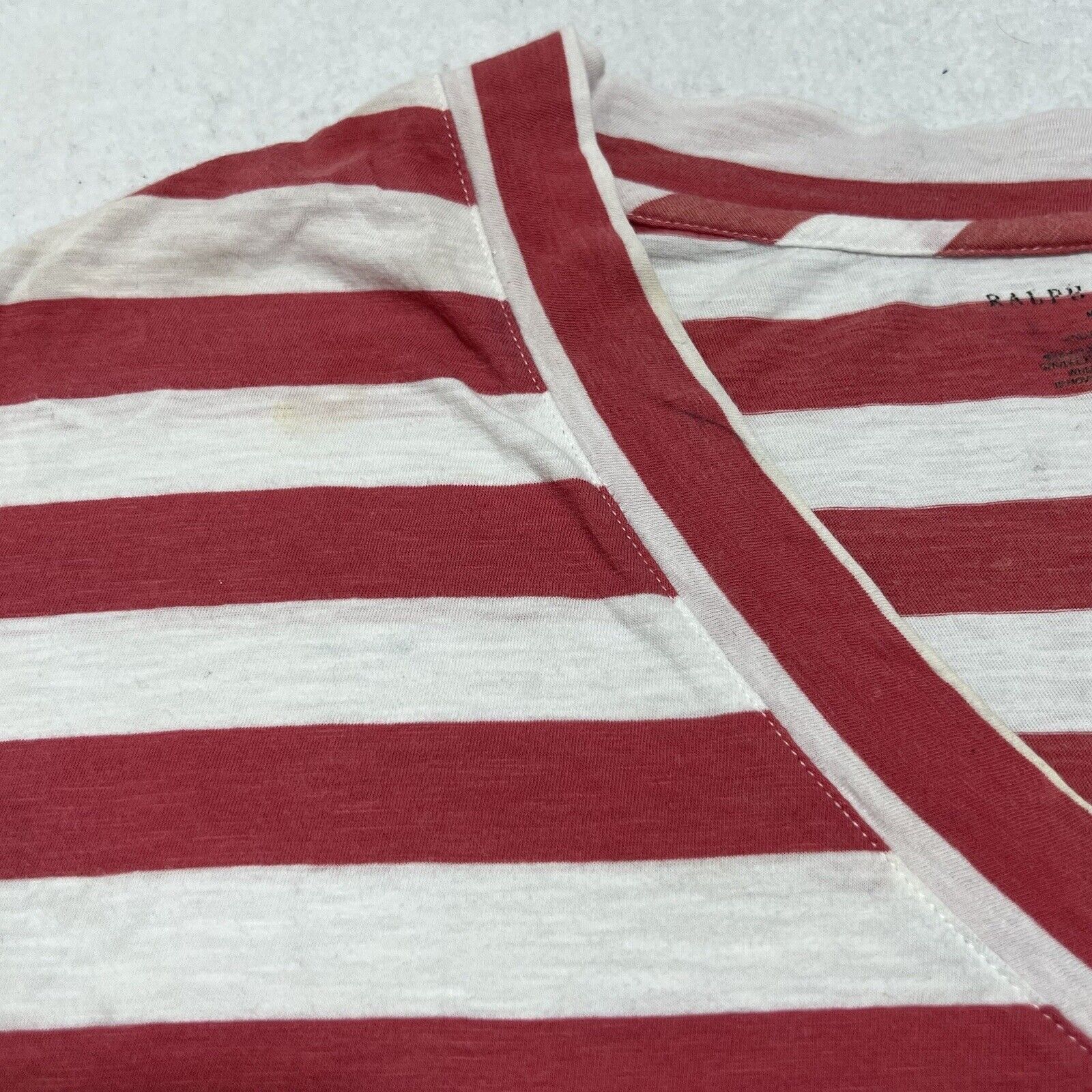 Ralph Lauren Ralph Lauren Medium V-Neck T-Shirt Mini Dress Pink Stripe Size M / US 6-8 / IT 42-44 - 4 Thumbnail