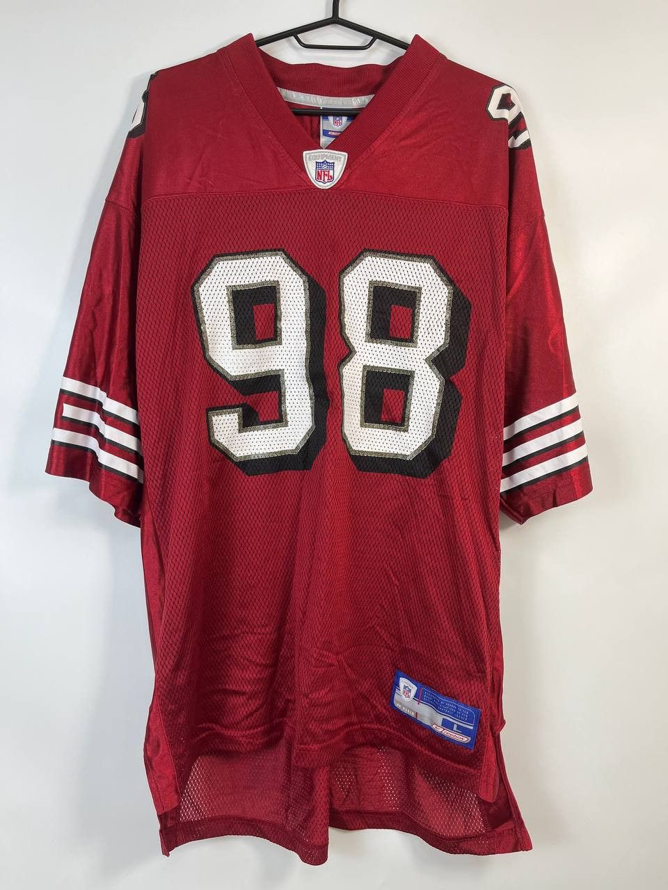 NFL SAN FRANCISCO NFL JERSEY REEBOK J. PETERSON #98 Size L Size US L / EU 52-54 / 3 - 1 Thumbnail