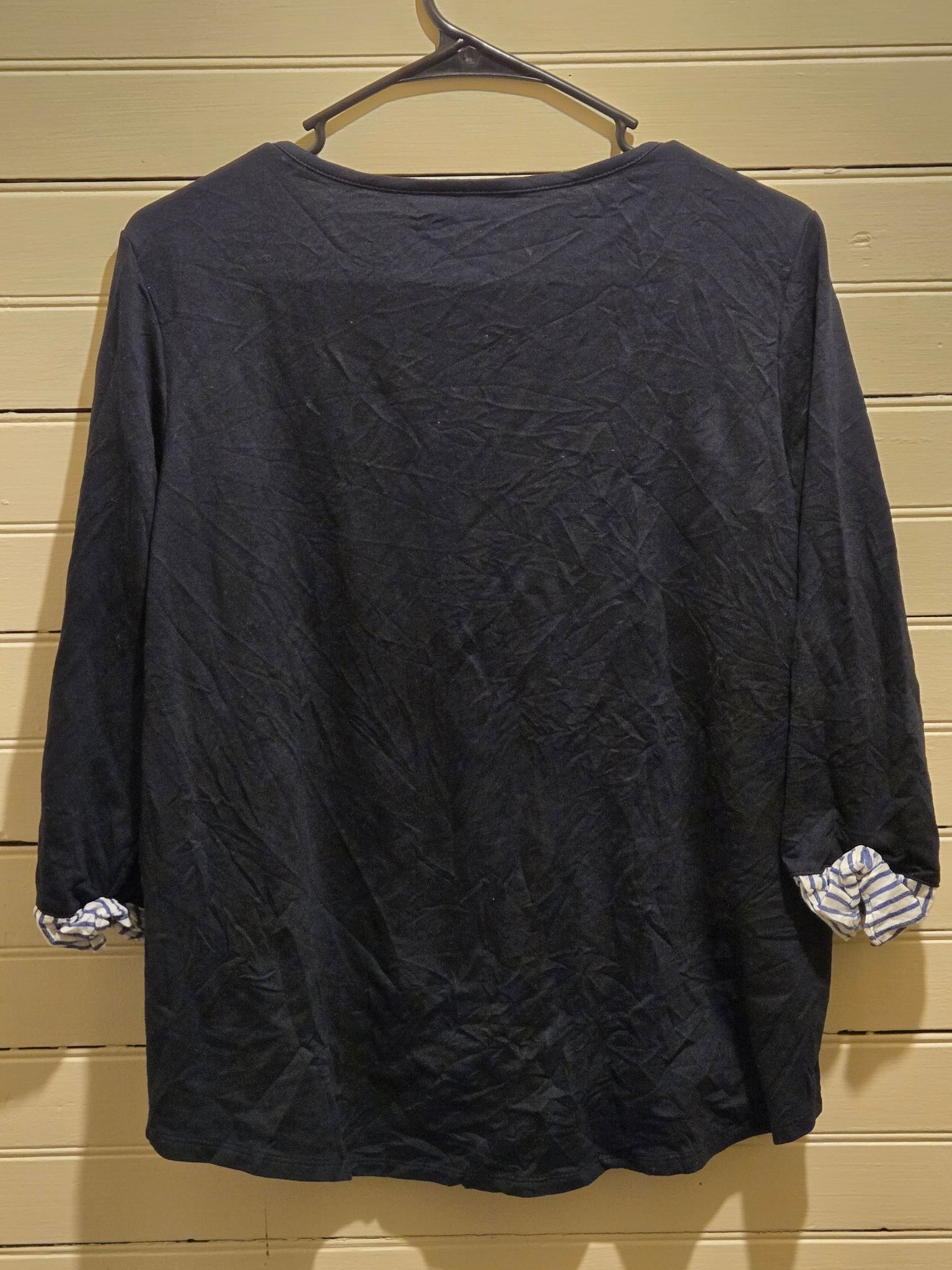 Apt. 9 APT.9 Top Womens M Black Layered Button Hem 3/4 Sleeve Size M / US 6-8 / IT 42-44 - 3 Thumbnail