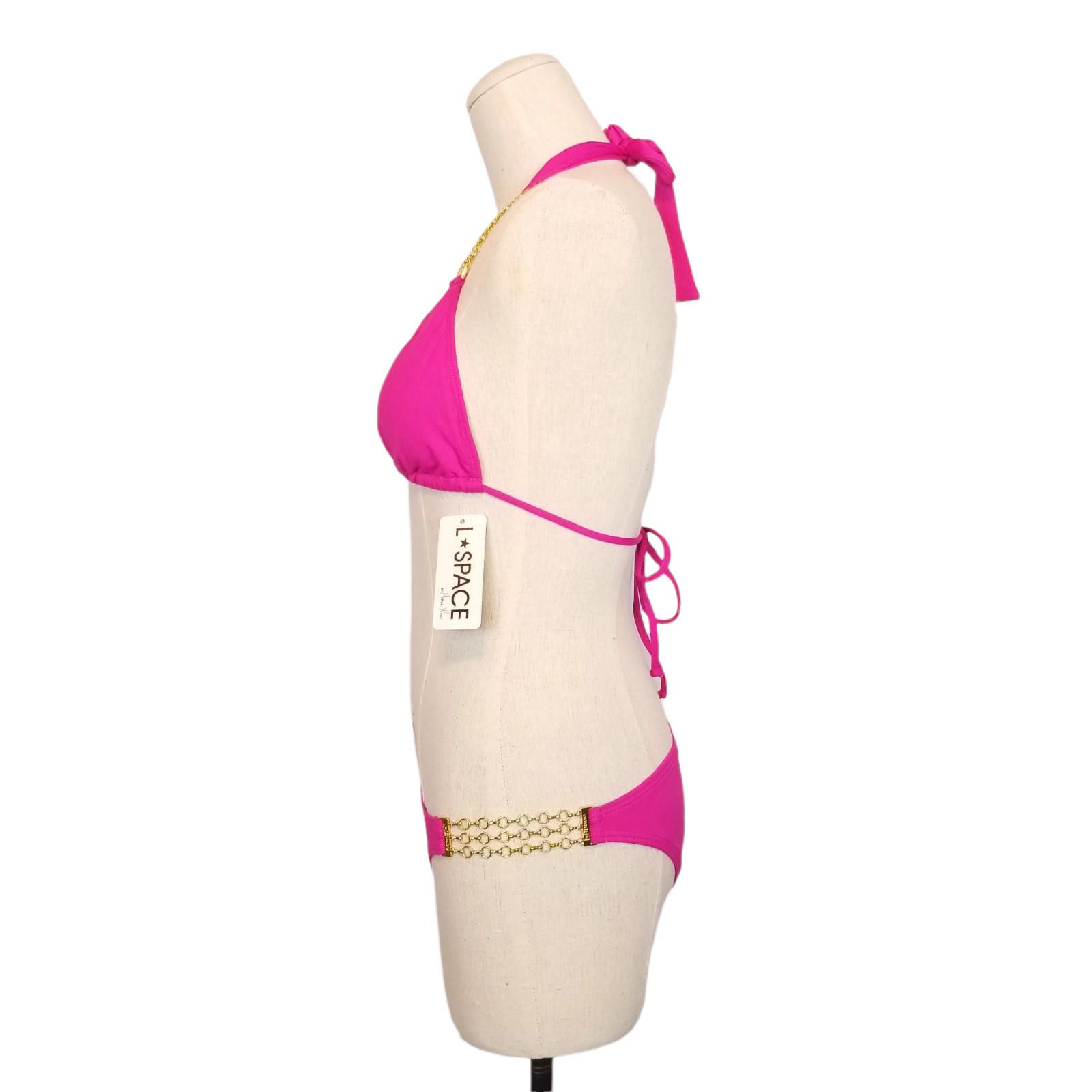 Other NWT L*Space Fuchsia Pink Bikini Gold Chain Size ONE SIZE - 4 Thumbnail