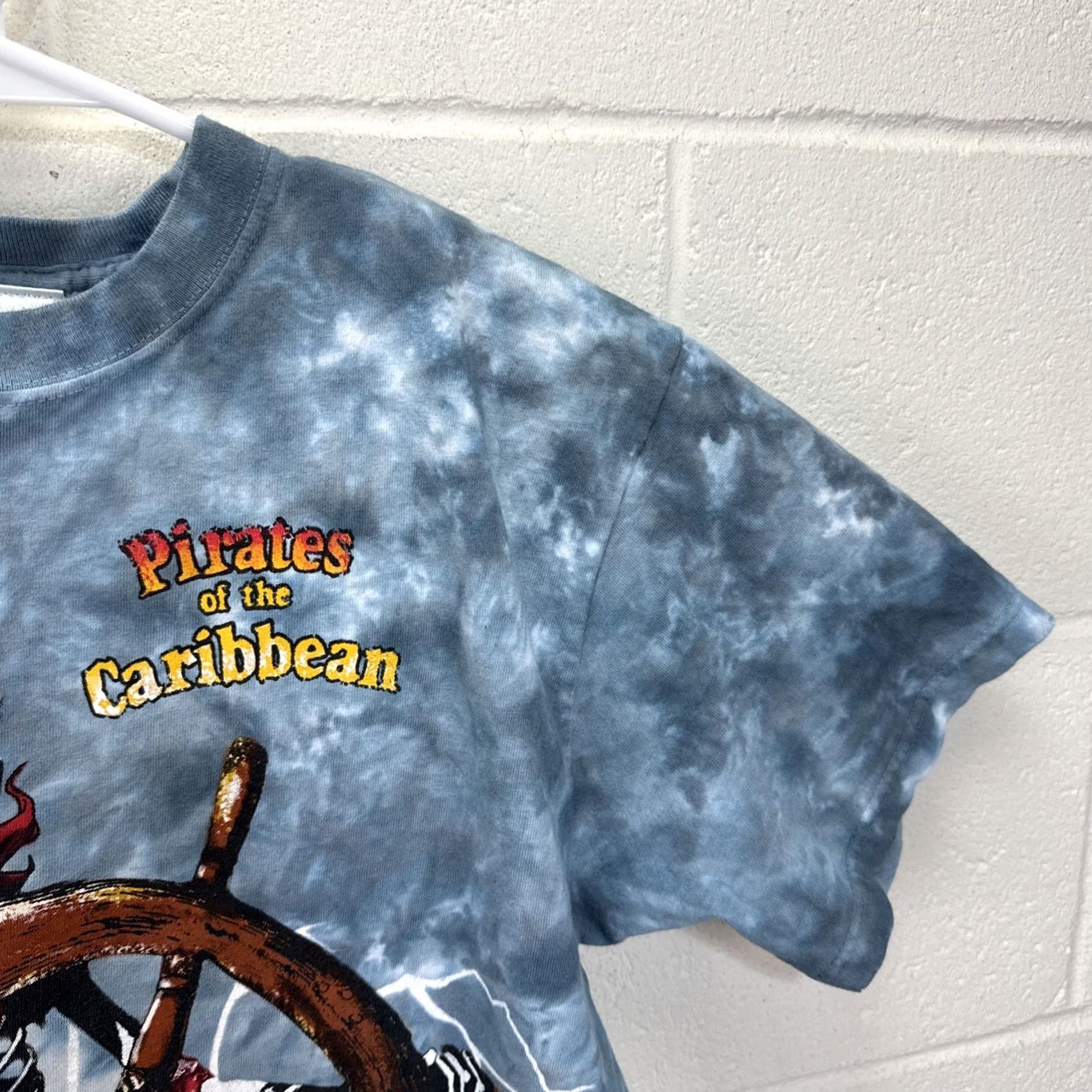 Liquid Blue VINTAGE Walt Disney Pirates of the Caribbean Tie Dye T Shirt Blue M Crew Neck Short Sleeve Jack Sparrow 90s Graphic Print Mens Size US M / EU 48-50 / 2 - 6 Thumbnail