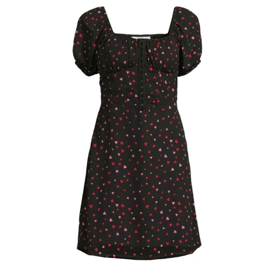 Madden NYC Madden Women's Junior's Corset Dress bust cups hearts print Size S / US 4 / IT 40 - 1 Thumbnail