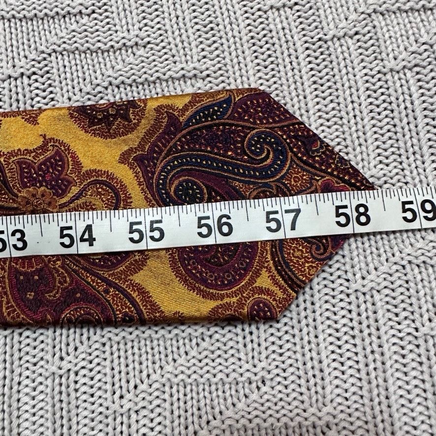 Paul Fredrick Paul Fredrick bronze metallic paisley silk tie Size ONE SIZE - 4 Thumbnail