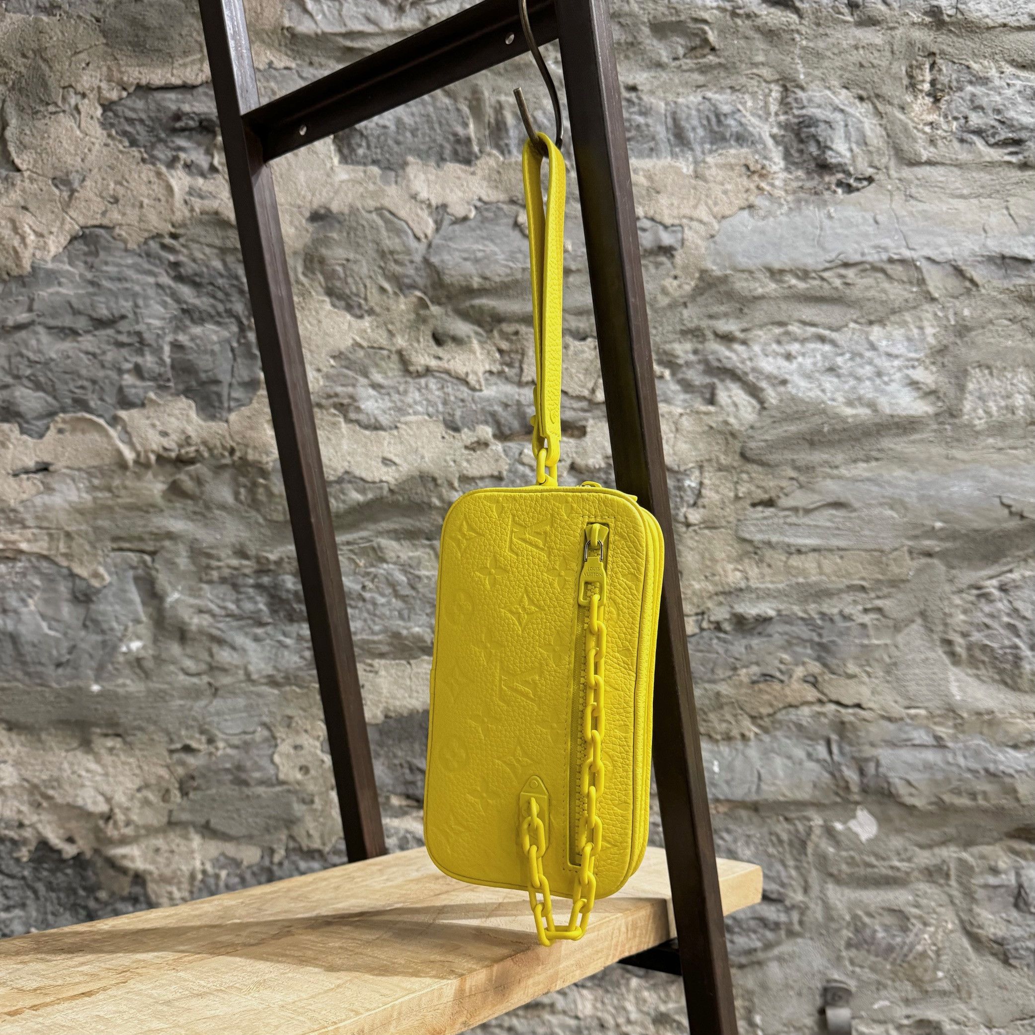 Louis Vuitton × Virgil Abloh Louis Vuitton Virgil Abloh SS19 Yellow Monogram Volga Pouch Size ONE SIZE - 8 Thumbnail