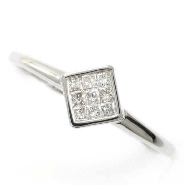 Other Other K18 White Gold Diamond Ring 19 Metal Ring in Excellent Condition Size ONE SIZE - 1 Thumbnail