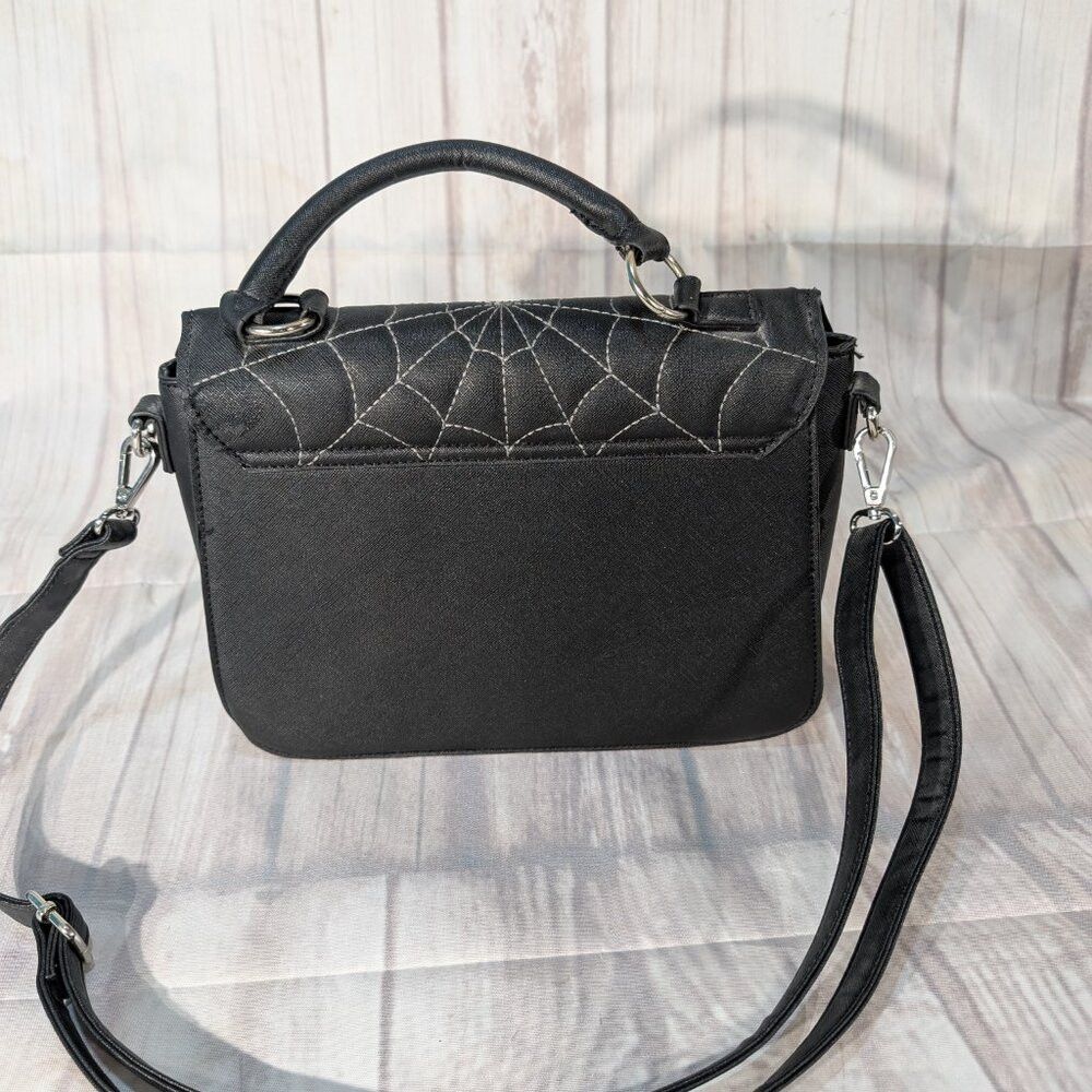 Mad Engine Mad Engine Black Spider Web Halloween Shoulder Handbag Purs Size ONE SIZE - 7 Thumbnail