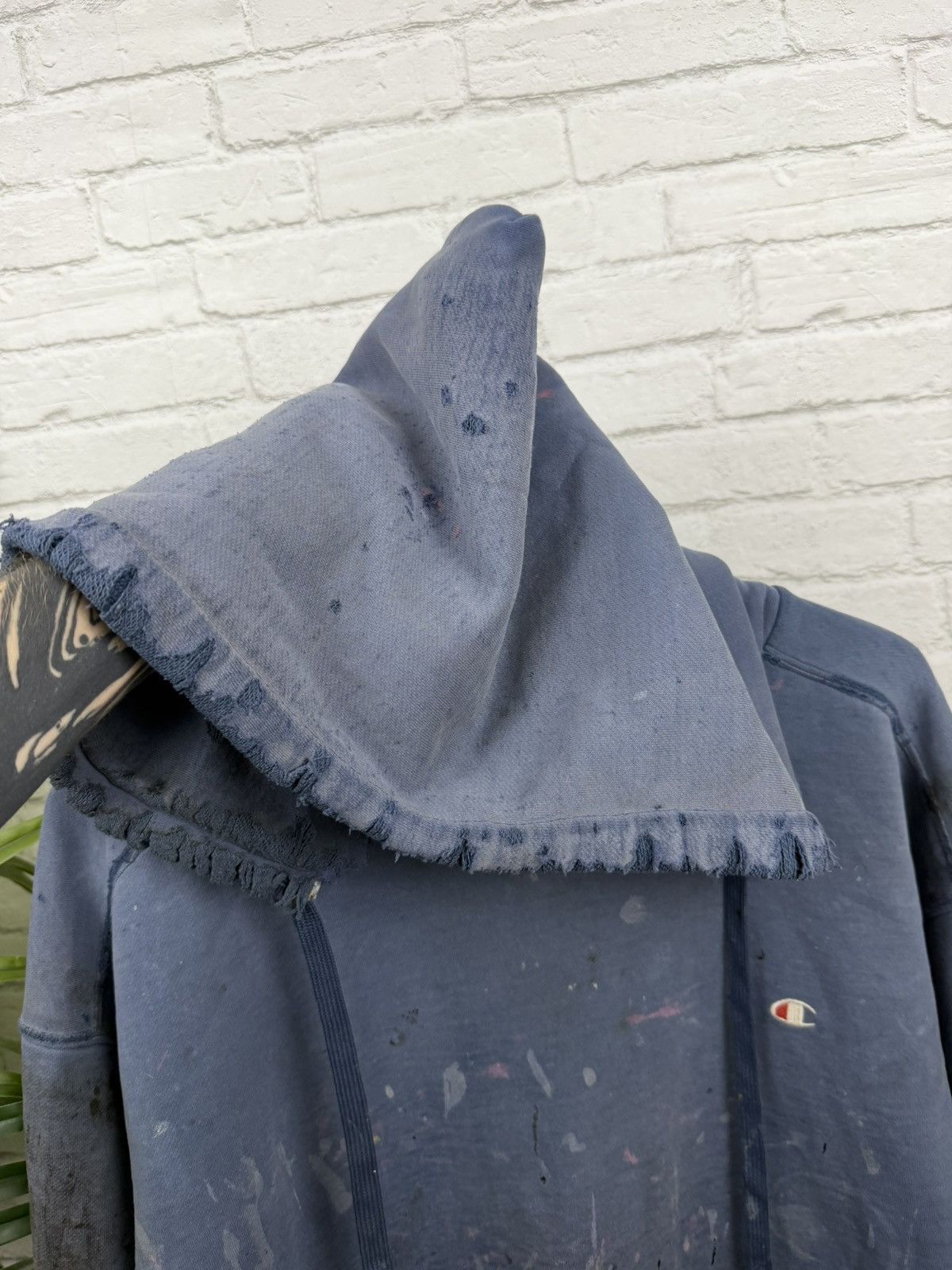 Champion (XL) APOCALYPTIC THRASHED OUT Faded Blue Champion Hoodie Size US XL / EU 56 / 4 - 7 Thumbnail