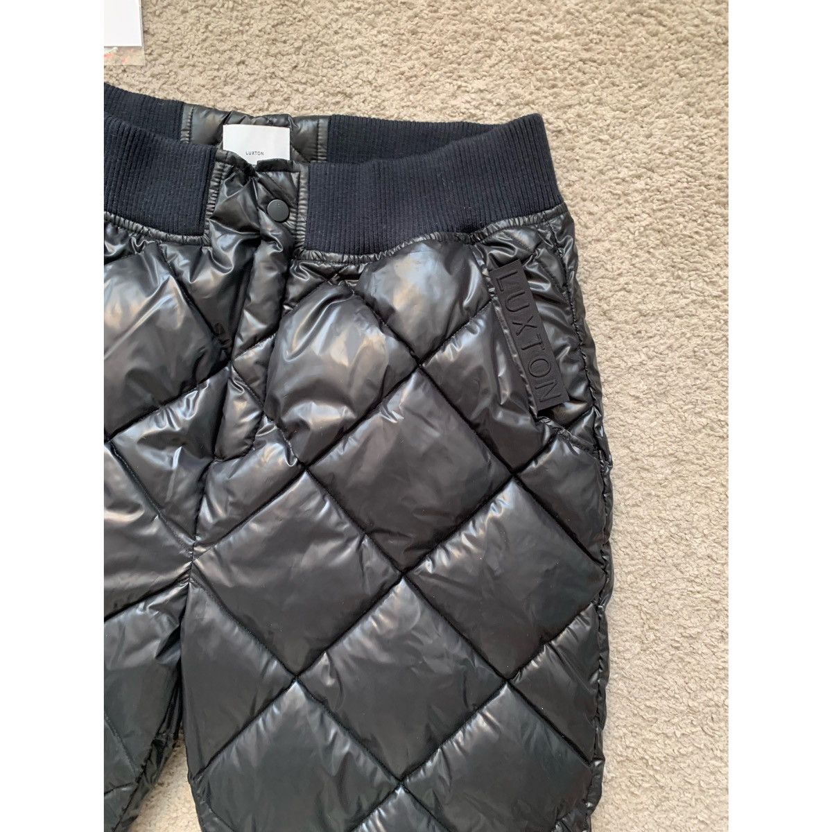 Other LUXTON LUXURY BLACK QUILTED PUFFER PANTS Size US 32 / EU 48 - 6 Thumbnail