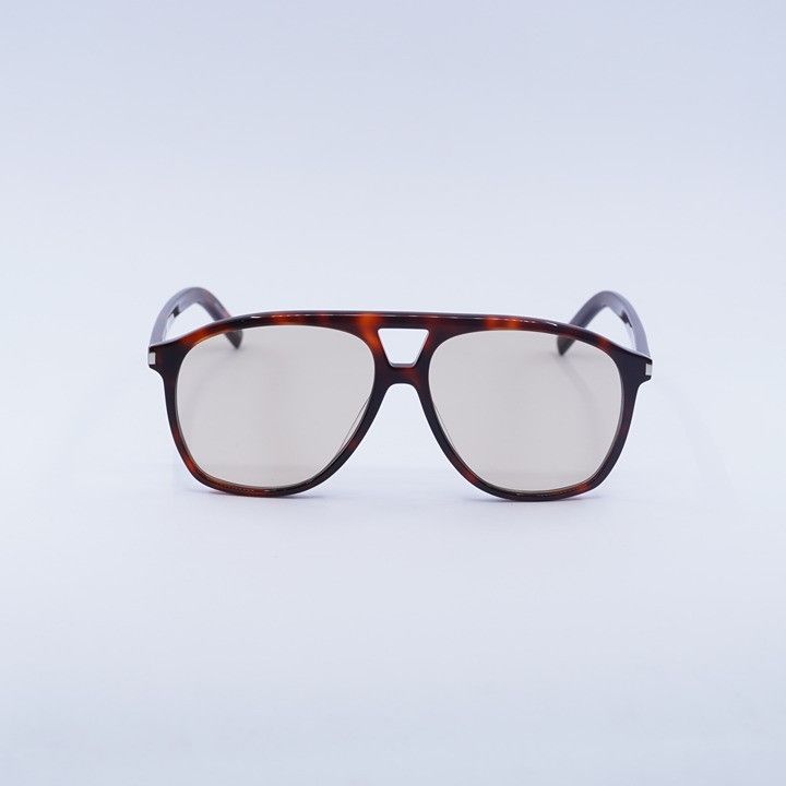 Saint Laurent Paris Saint Laurent SL596 DUNE 003 Sunglasses Havana Aviator Frame Size ONE SIZE - 3 Thumbnail