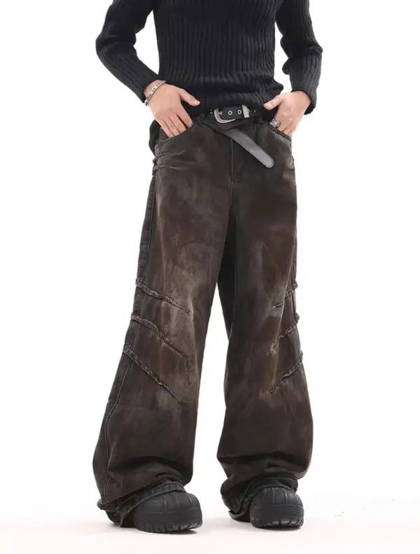 Vintage VIBE Wasteland style wrinkled vintage washed baggy jeans Size US 34 / EU 50 - 1 Thumbnail