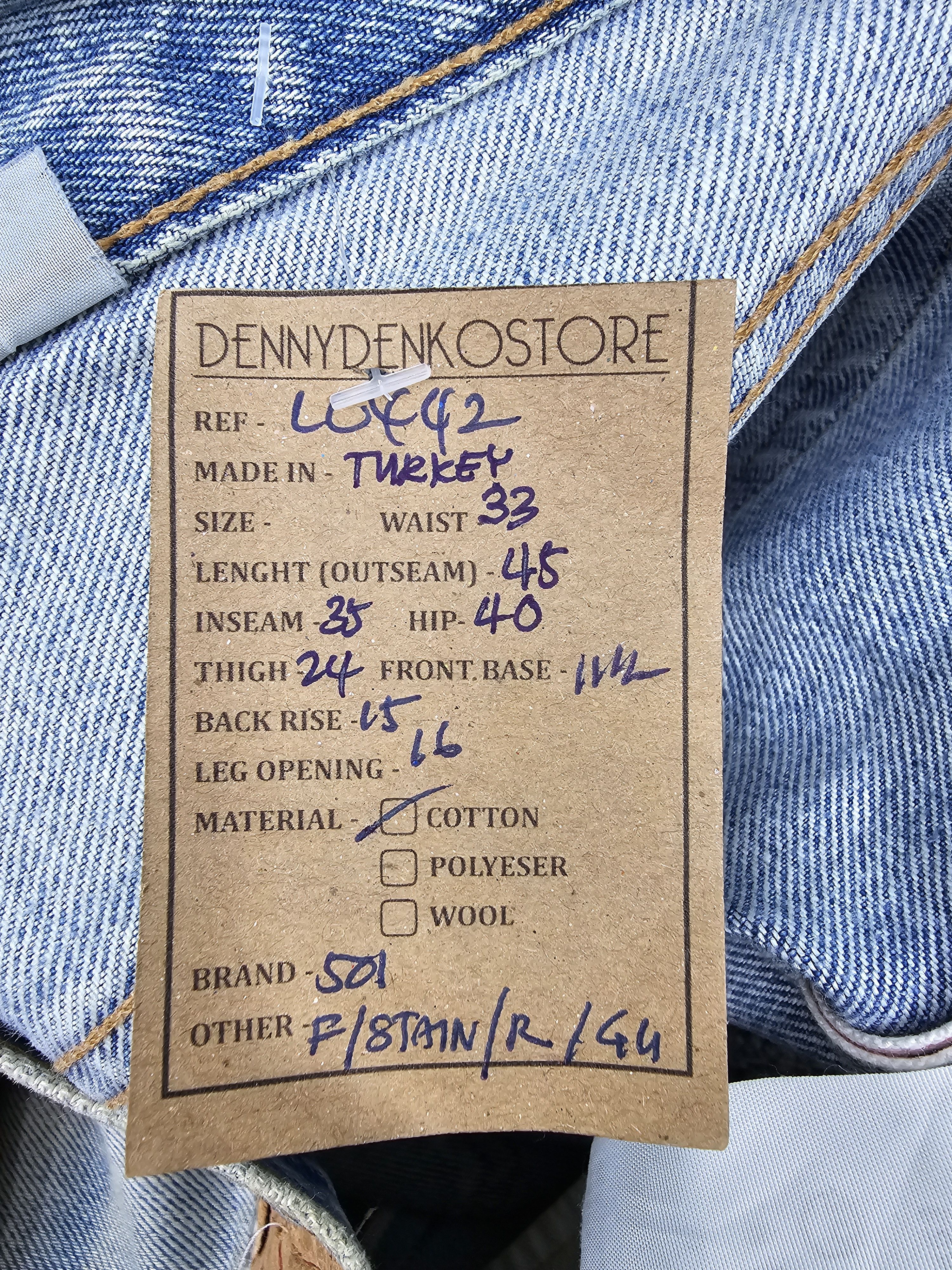 Levi's Vintage Clothing Vtg LEVIS 501 Redline Ripped Rusty Repro Jeans L0442 Size US 33 - 20 Thumbnail