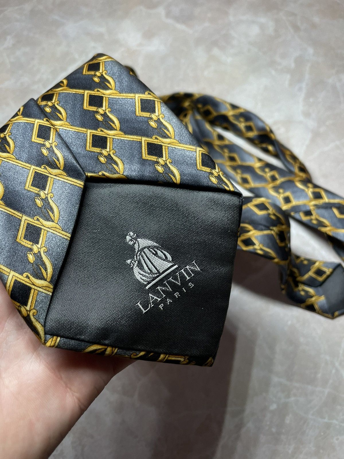 Lanvin Lanvin Paris Tie Vintage Luxury Made in Italy Monogram Logo Size ONE SIZE - 3 Thumbnail