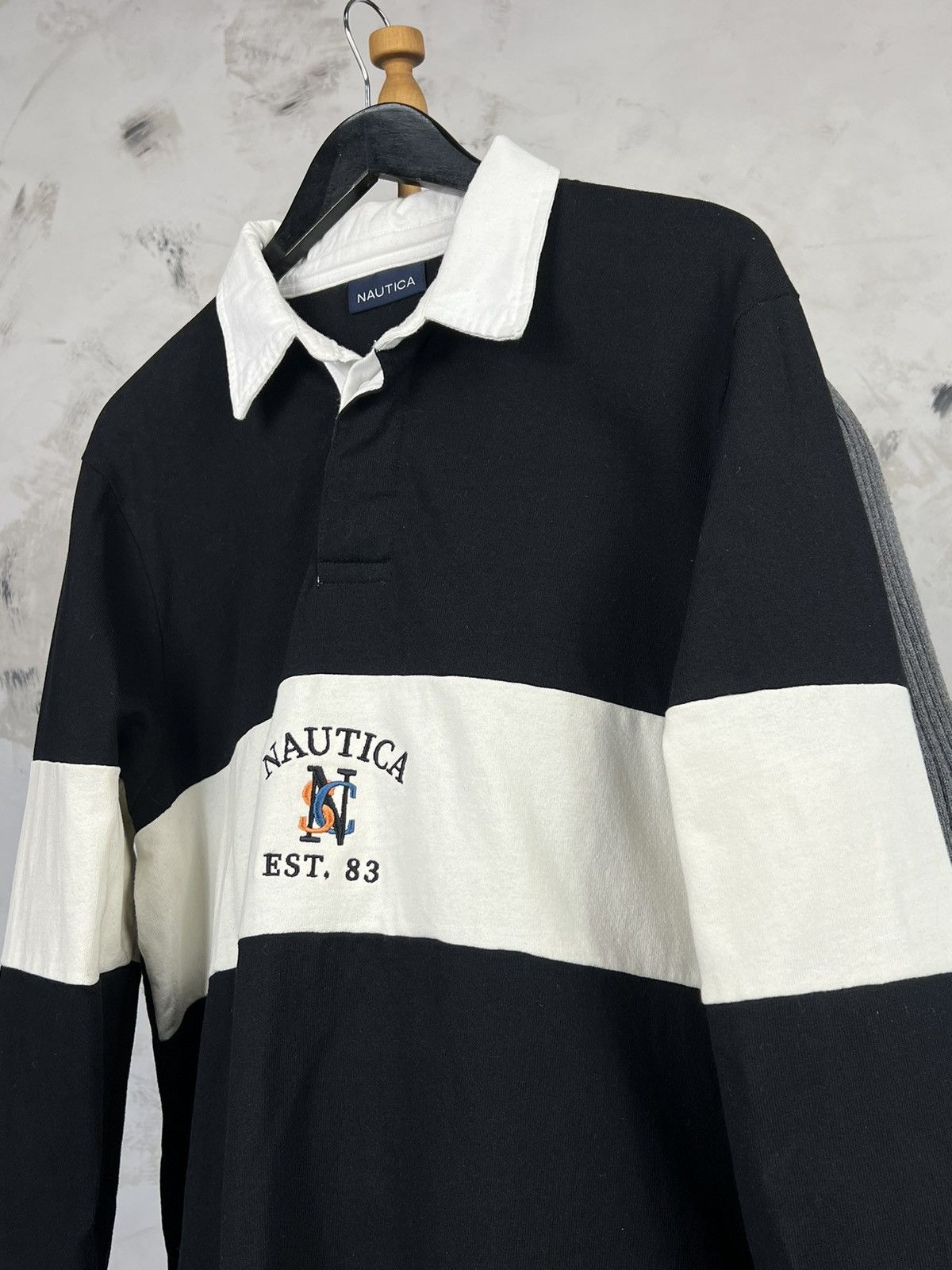 Nautica Vintage Nautica Rygby Long Sleeve Polo Shirt Size L - XL Size US L / EU 52-54 / 3 - 2 Thumbnail