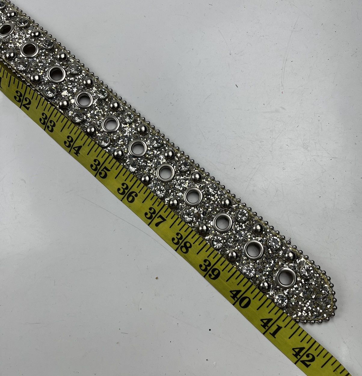 Japanese Brand rare design studded belt tc33 Size 38 - 7 Thumbnail