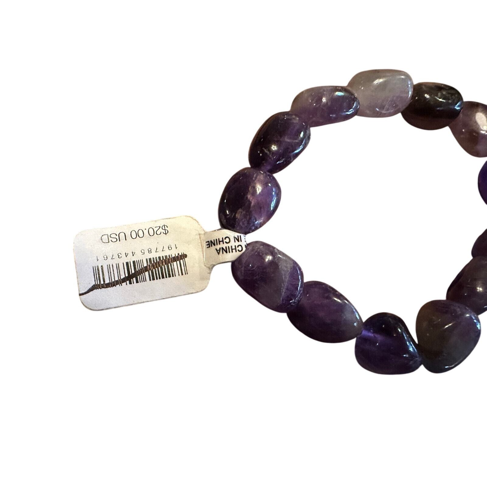 Free People Free People Ariana Ost Real Polished Amethyst Beaded Bracele Size ONE SIZE - 3 Thumbnail