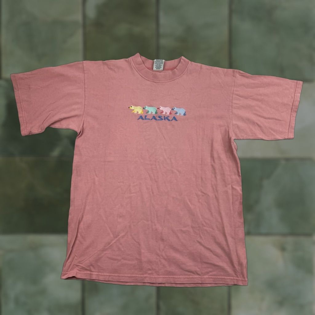 Vintage VINTAGE Alaska Shirt Adult Large Pink 90s Polar Bear Animals Mens Size US L / EU 52-54 / 3 - 1 Thumbnail