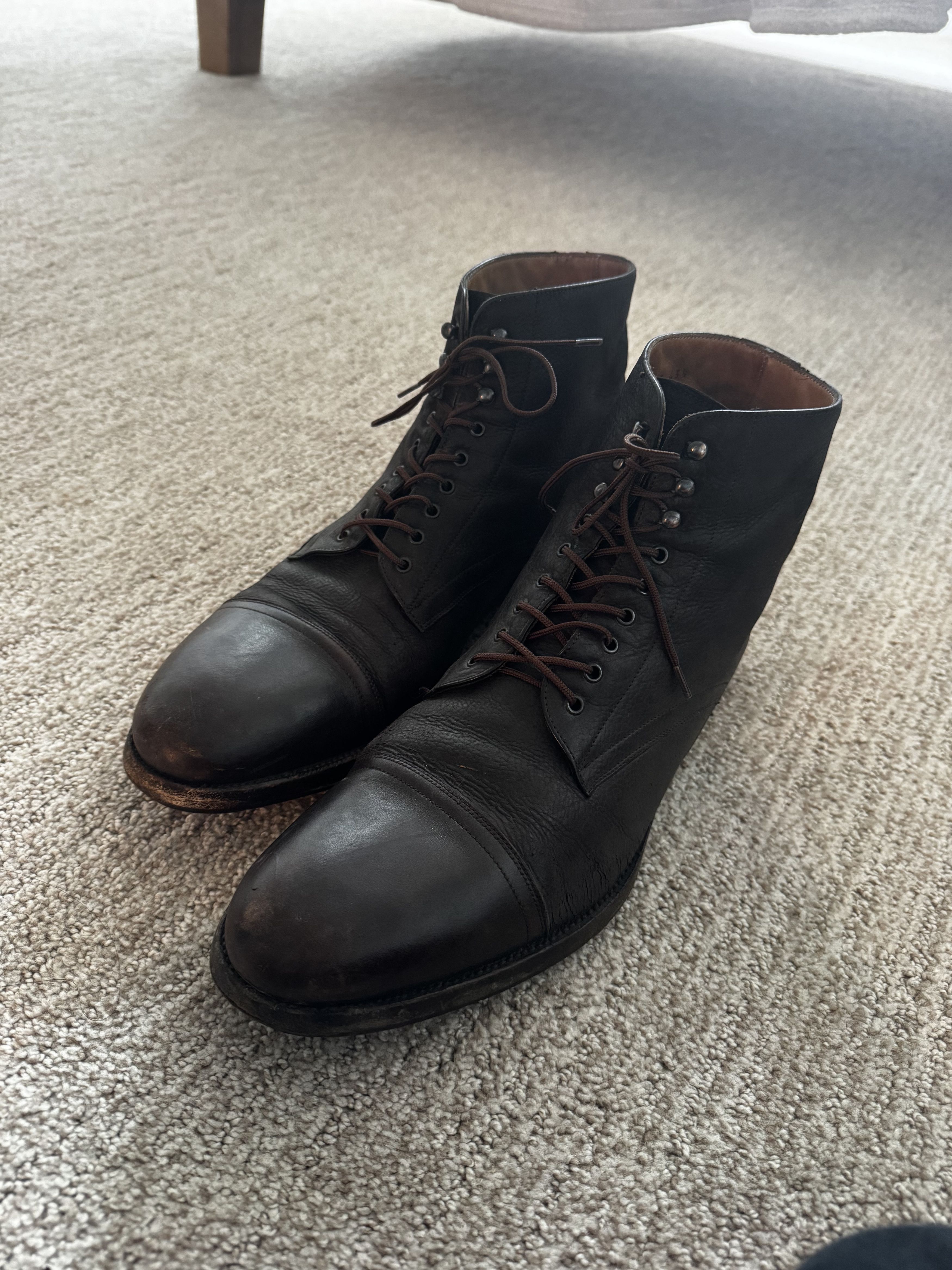 Giorgio Armani Vintage Giorgio Armani Leather Boots Mens Size 10.5 Size US 10.5 / EU 43-44 - 4 Thumbnail