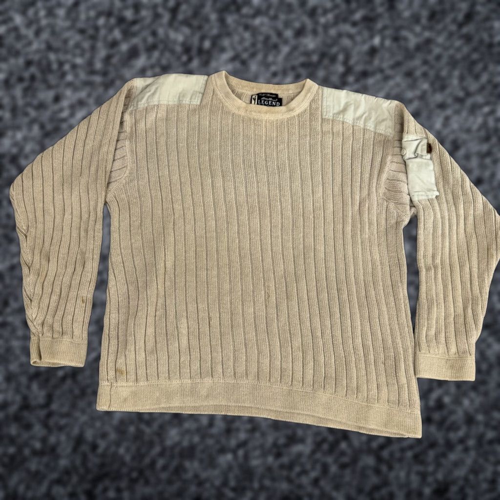 Eddie Bauer Eddie Bauer Legend Sweater Mens M Beige Cotton Crewneck Knit with Pockets UK Size US M / EU 48-50 / 2 - 1 Thumbnail