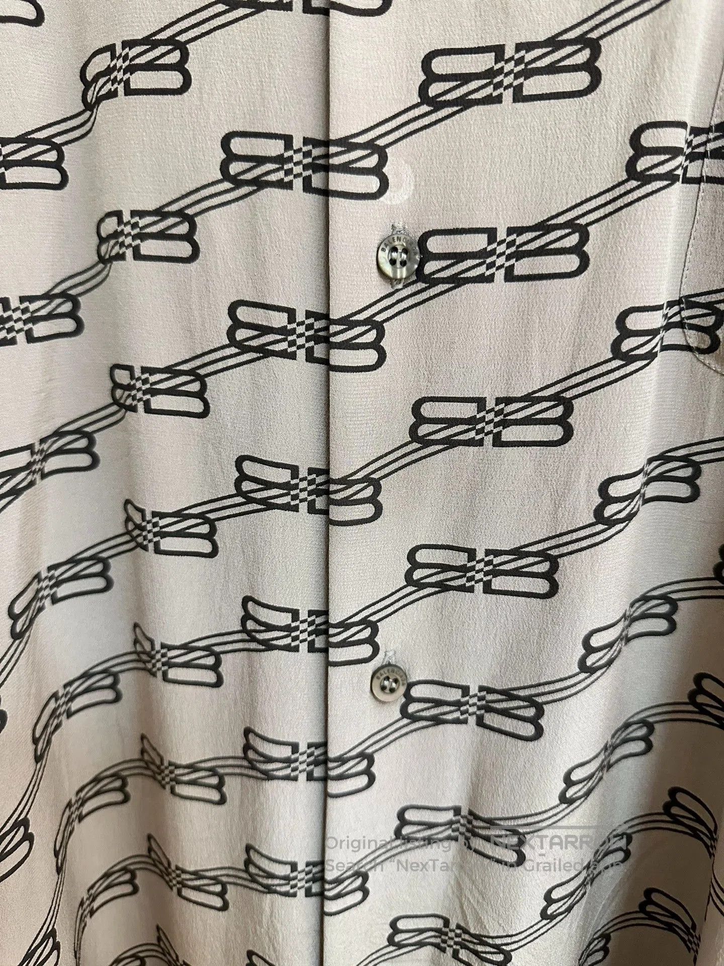 Balenciaga Balenciaga Double B Logo Silk Brown Shirt. Size S / US 4 / IT 40 - 3 Thumbnail
