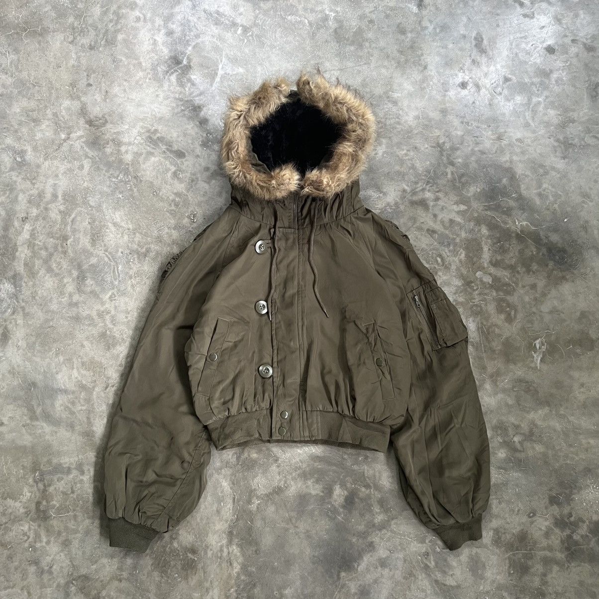 Japanese Brand 2000s Browny Standard N-2B Fur Hoodie Bomber Jacket Size US M / EU 48-50 / 2 - 1 Thumbnail