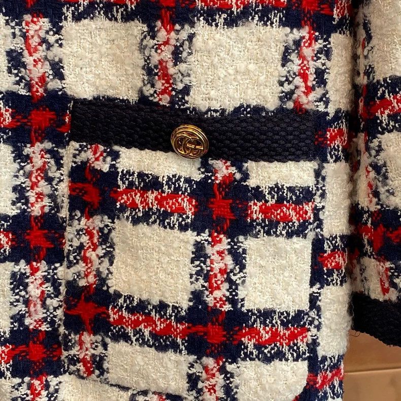 Gucci Gucci Popular plaid tweed gold buckle small fragrance style Size XS / US 0-2 / IT 36-38 - 3 Thumbnail