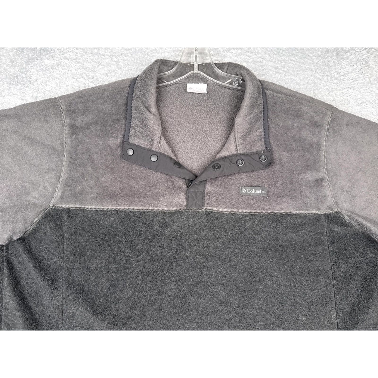 Vintage Columbia Sweatshirt Men 2XL Gray Fleece 1/4 Zip Snap Neck Pullover Outdoor Polyester Shirt Size US XXL / EU 58 / 5 - 4 Thumbnail