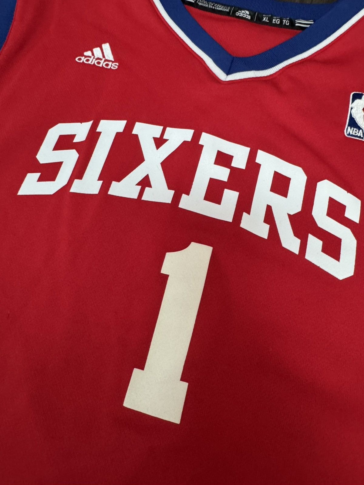 Adidas YOUTH XL 76ers Michael Carter-Williams #1 NBA Jersey Size US XL / EU 56 / 4 - 3 Thumbnail