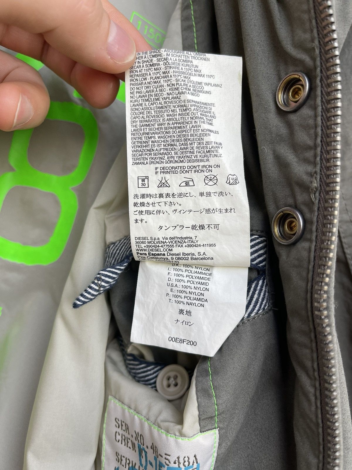 Diesel Diesel Military Nylon Bomber Jacket Green Multi-Pocket — M Size US M / EU 48-50 / 2 - 11 Thumbnail