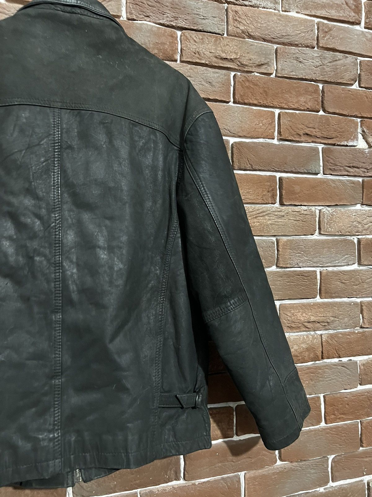 Vintage Rare Vintage Genuine Leather Boxy Cropped Jacket 90s Metal Size US L / EU 52-54 / 3 - 8 Thumbnail
