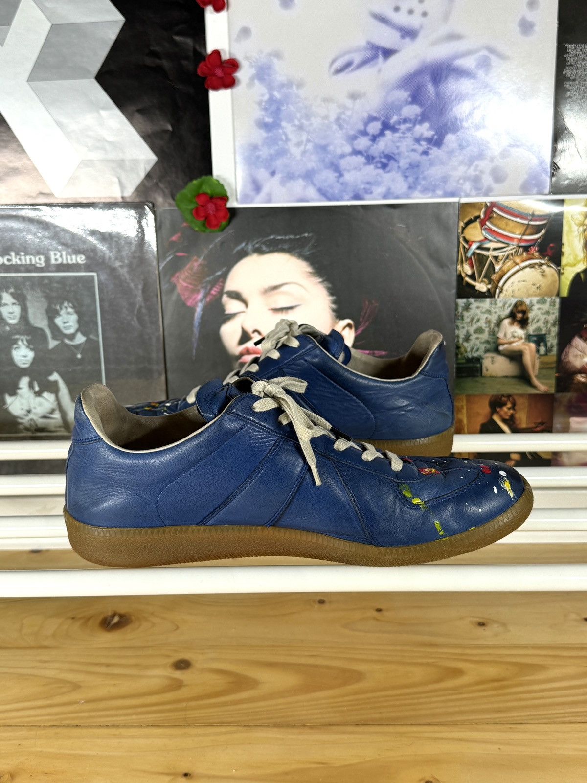 Maison Margiela 2010s GAT Paint Splatter Leather Low Sneakers Size US 10 / EU 43 - 6 Thumbnail