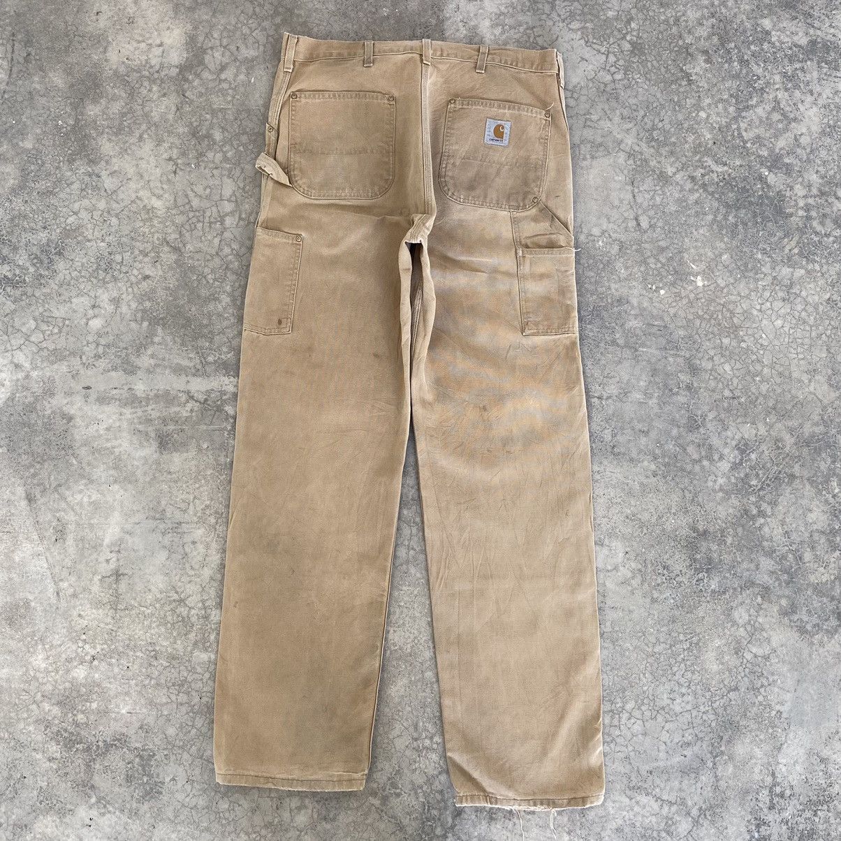 Carhartt VTG Carhartt Double Knee Faded Tan Dirty Carpenter Pants Size US 36 / EU 52 - 15 Thumbnail