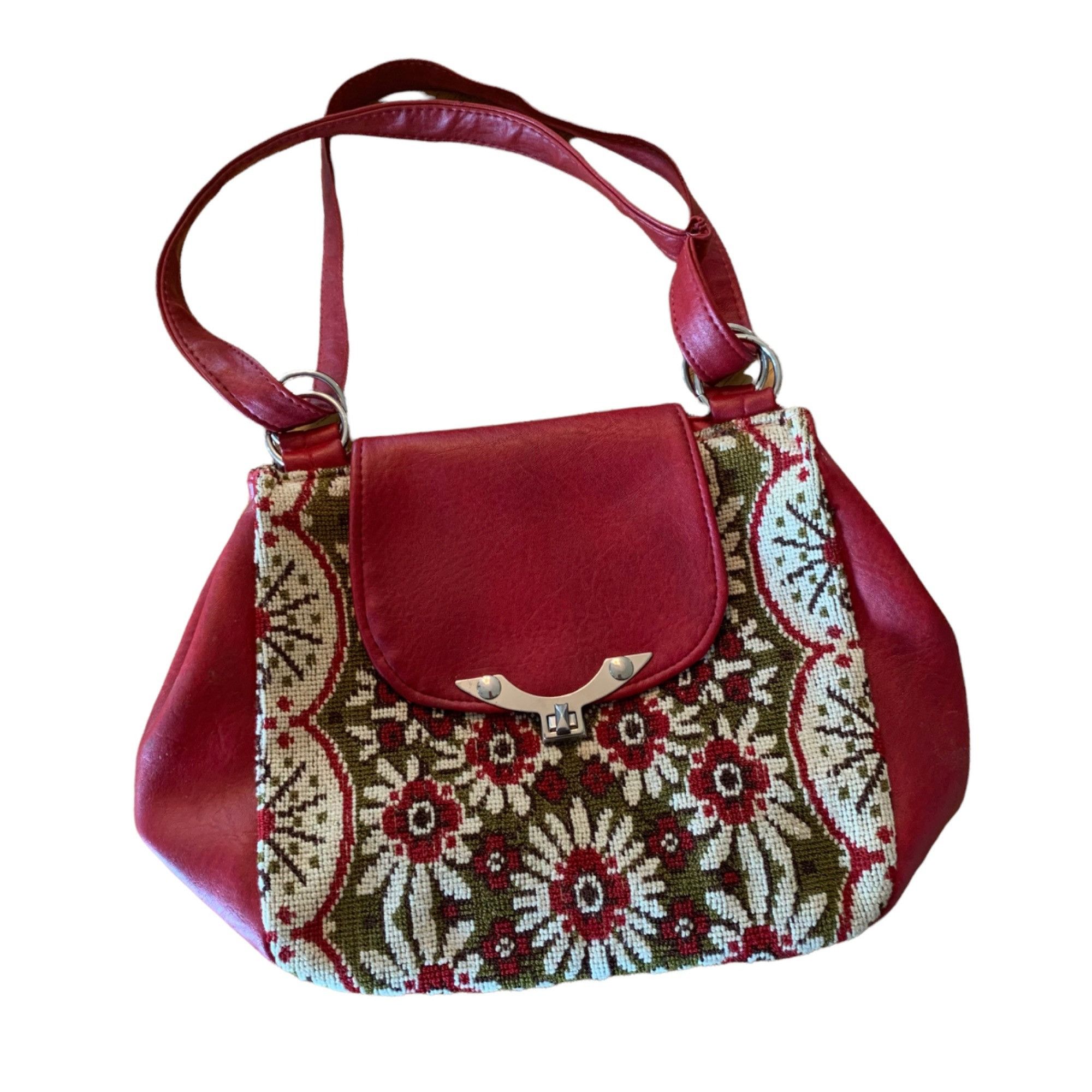 Vintage Vintage Floral Needlepoint Grannycore Purse Size ONE SIZE - 1 Thumbnail