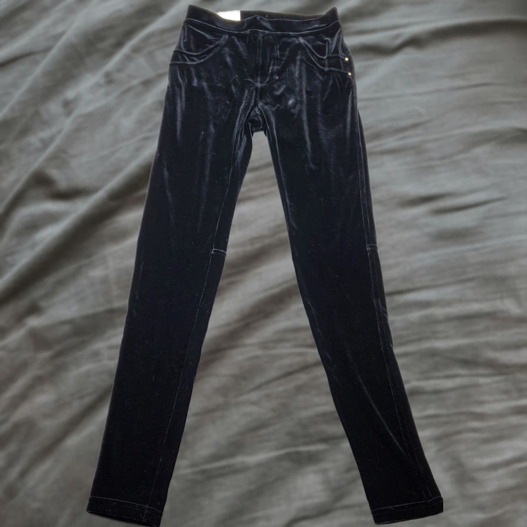 Calvin Klein Calvin Klein Womens XS Black Velvet Leggings Modern Stretch Slim Fit M7VFV894 Size 26" / US 2 / IT 38 - 1 Thumbnail