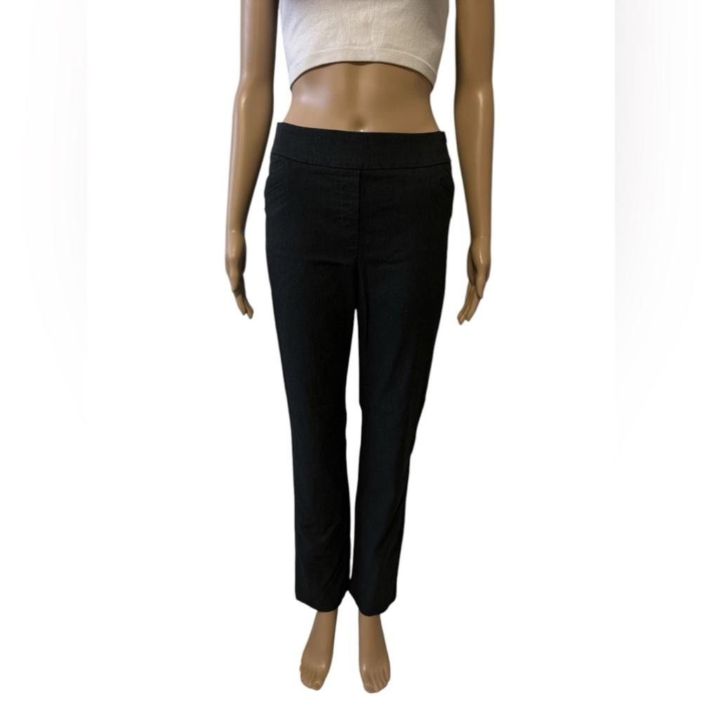 Designer Reitmans dark grey Women's black pull-on pants Size 30" / US 8 / IT 44 - 2 Thumbnail