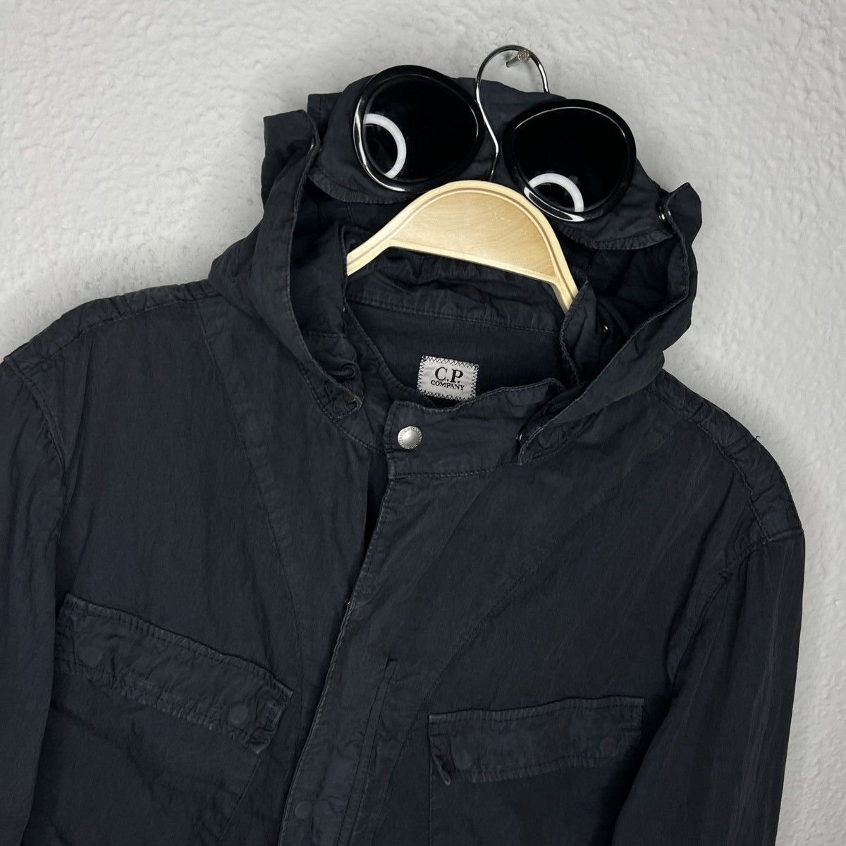 C.P. Company C.P. Company Garment Dyed Google Jacket Overshirt Navy Logo Size US L / EU 52-54 / 3 - 2 Thumbnail
