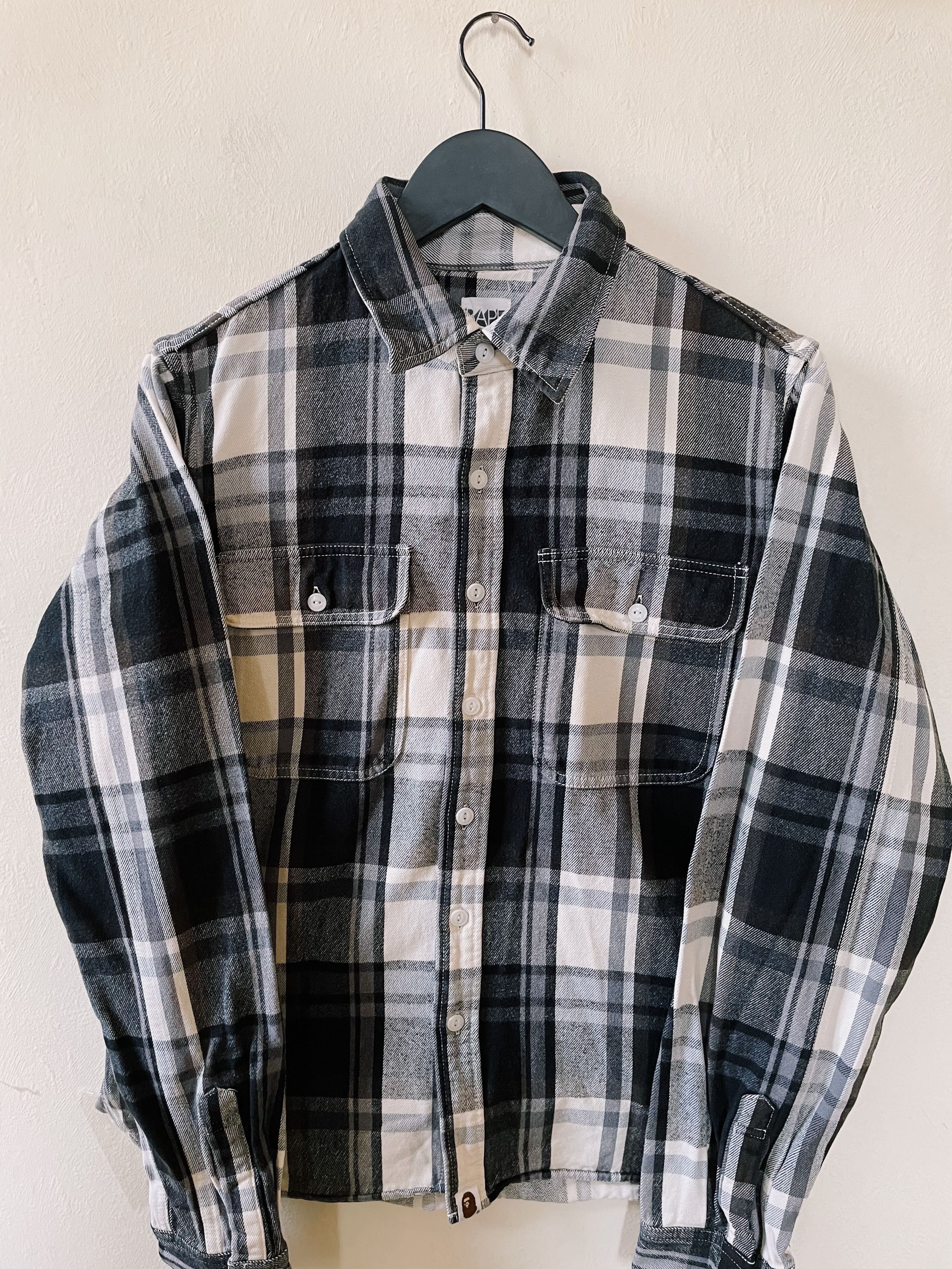 Bape Vintage Y2K Bape Plaid Check Longsleeve Flannel Shirt Size US M / EU 48-50 / 2 - 1 Thumbnail