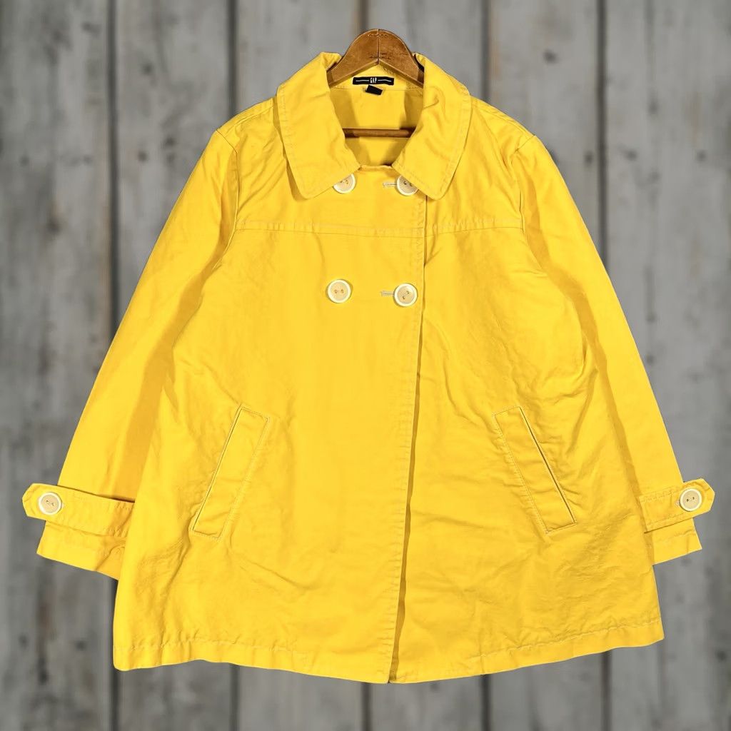 Gap VINTAGE Gap Yellow Peacoat Womens XL Jacket Cotton Double Breasted Size XL / US 12-14 / IT 48-50 - 1 Thumbnail